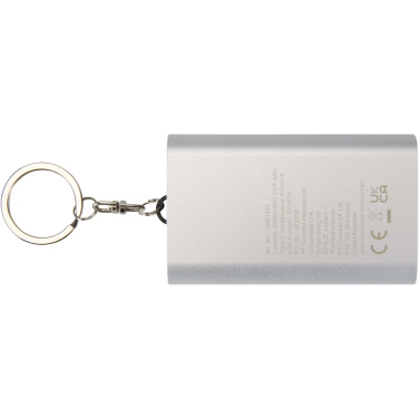 Logotrade advertising product image of: Arcturus 2000 mAh recycled aluminium power bank with keychain