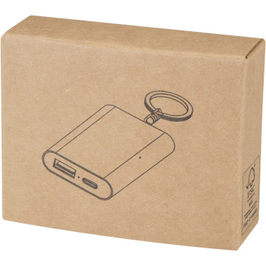 Logotrade promotional giveaway image of: Arcturus 2000 mAh recycled aluminium power bank with keychain
