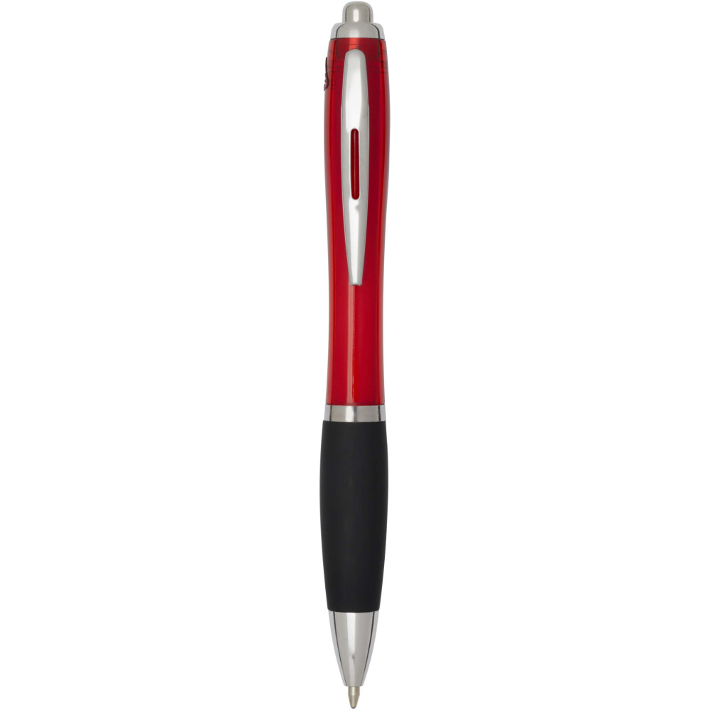 Logotrade business gift image of: Nash RCS recycled plastic ballpoint pen with coloured barrel and black grip (black ink)