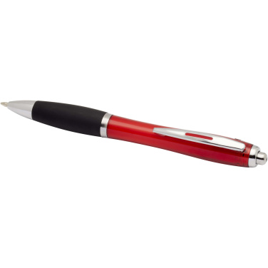Logo trade corporate gifts image of: Nash RCS recycled plastic ballpoint pen with coloured barrel and black grip (black ink)