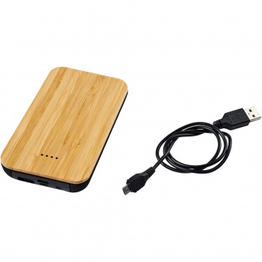 Logo trade reklaamkingituse pilt: Tulevane 6000 mAh bambusest/kangast juhtmevaba akupank