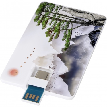 Logo trade firmakingituse pilt: Duo õhuke 32 GB USB-draiv koos Type-C ja USB-A 3.0-ga