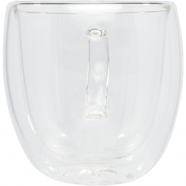 Logotrade ärikingitused pilt: Manti 2-osaline 250 ml topeltseinaga klaasist tass bambusest alusega 