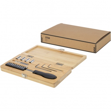 Logotrade meened pilt: Neetiga 19-osaline bambusest/taaskasutatud plastist tööriistakomplekt