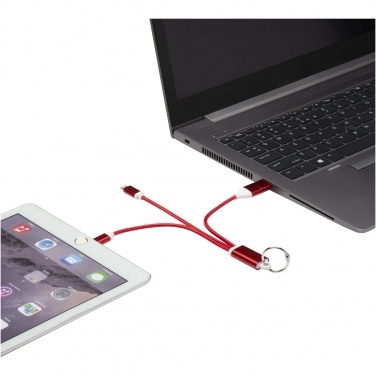 Logotrade ärikingi foto: Metallist 4-in-1 taaskasutatud alumiiniumist laadimiskaabel võtmehoidjaga