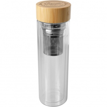 Logotrade firmakingi foto: Bailey 400 ml borsilikaatklaasist infusioonipudel bambusest kaanega