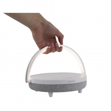 Logo trade firmakingi pilt: Prixtoni 4-in-1 10 W Bluetooth® kõlar LED-tule ja juhtmevaba laadimisalusega