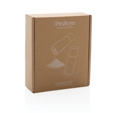 Logo trade reklaamkingituse pilt: Ukiyo bambusest soola- ja pipraveski komplekt