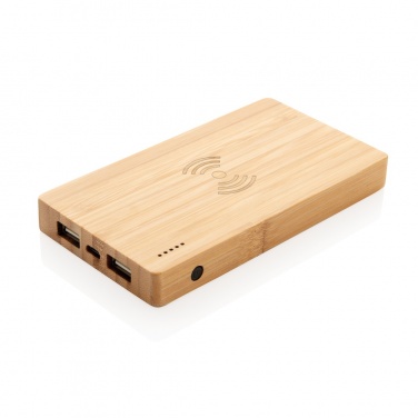Logotrade reklaamkingid pilt: Bambusest 4000 mAh juhtmevaba 5W akupank