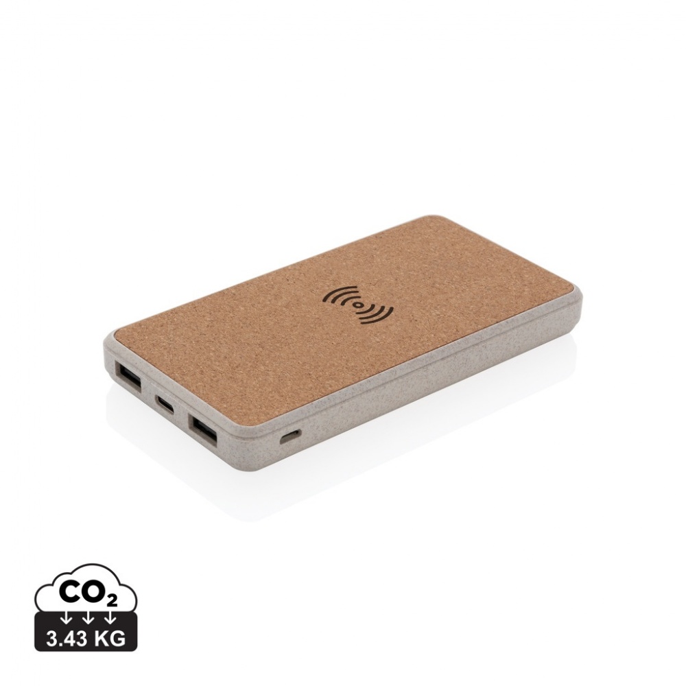 Logo trade meened foto: Korgi- ja nisukõrrega 8000 mAh 5W juhtmevaba akupank