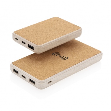 Logotrade reklaamtoote foto: Korgi- ja nisukõrrega 8000 mAh 5W juhtmevaba akupank