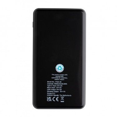 Logotrade firmakingituse foto: RCS taaskasutatud plastist 8000 mAh juhtmevaba akupank