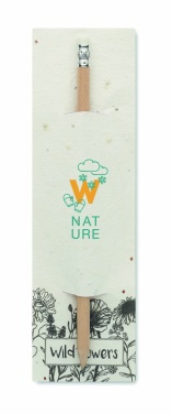 Logo trade reklaamtoote pilt: Naturaalne pliiats seemnetega kotis