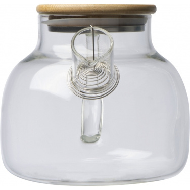 Logotrade reklaamkingid pilt: Bambusest kaanega klaaskann FRANKFURT 1000ml