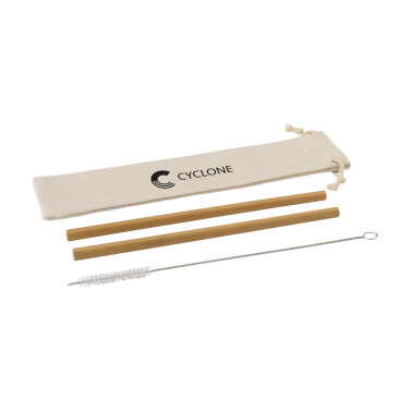 Logotrade ärikingid pilt: ECO Bamboe Straw Komplekt bambusest kõrred