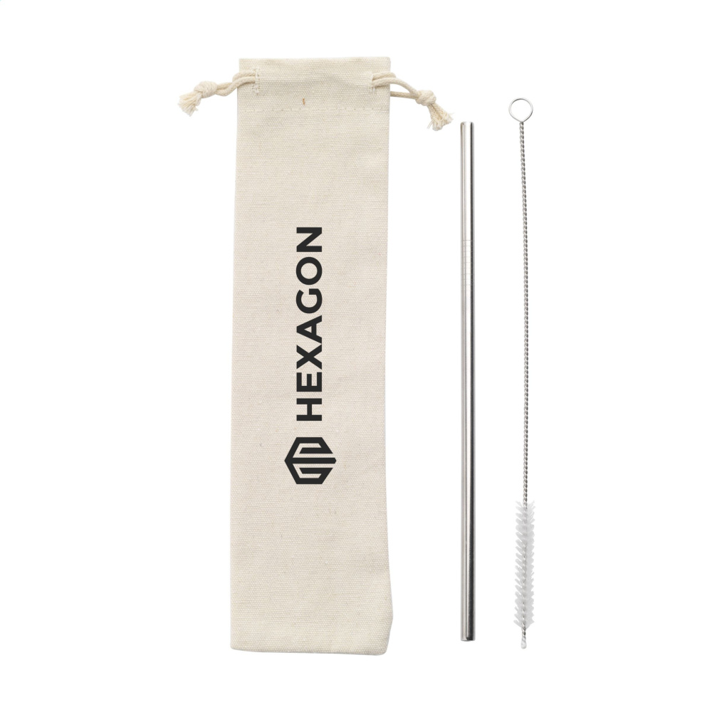 Logotrade firmakingid pilt: Korduvkasutatav ECO Straw Set roostevabast terasest joogikõrs