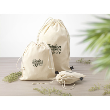 Logotrade reklaamkingitused pilt: Naturaalsest GRS-i taaskasutatud puuvillast kingikott (150 g/m²) L
