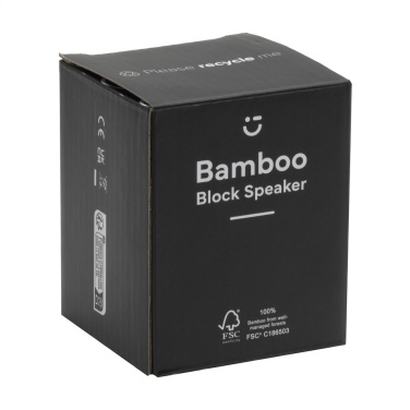Logotrade ärikingi foto: Bamboo Block kõlar koos juhtmevaba laadijaga