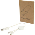 Citala 5-in-1 taaskasutatud plastist 30 cm kiirlaadimiskaabel, Valge