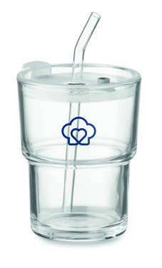 Logotrade reklaamkingituse foto: SIP klaasist joogitops kõrrega 400ml