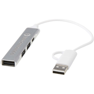 Logotrade reklaamkingitused pilt: Alkaid 4-pordiline USB-A ja Type-C jaotur kahe sisendiga
