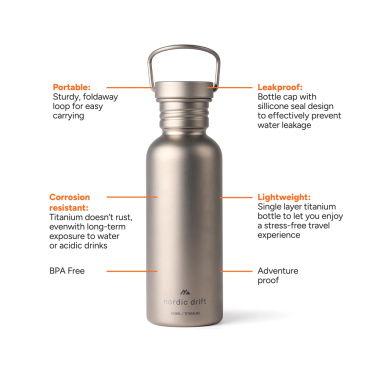 Logotrade ärikingituse foto: Nordic Drift Trail Ultra Light Titanium 600ml veepudel