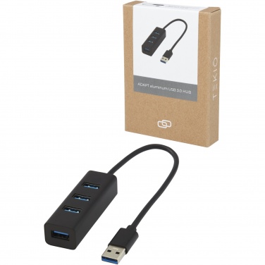Logo trade liikelahja kuva: ADAPT alumiininen USB 3.0-keskitin