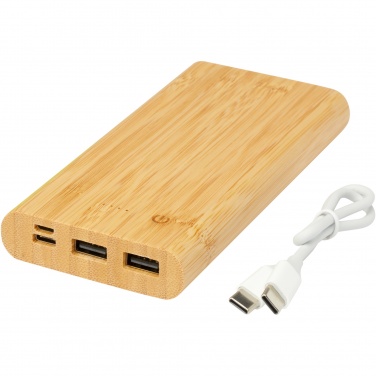 Logo trade liikelahjat mainoslahjat kuva: Tulda-varavirtalähde, 10,000 mAh, bambua