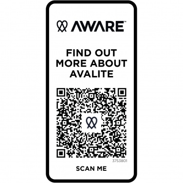 Logotrade mainoslahja ja liikelahja kuva: Avalite lyhythihainen t-paita, unisex t-paita kierrätetystä materiaalista Aware™ alkuperä QR-koodi