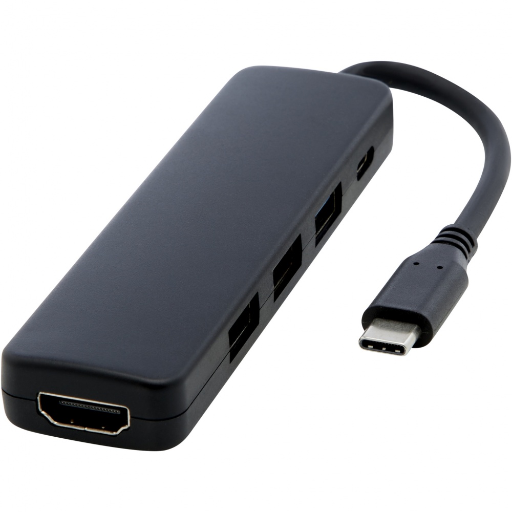 Logotrade mainostuotet kuva: Loop RCS -kierrätetystä muovista valmistettu multimediasovitin USB 2.0–3.0 HDMI -liitännällä