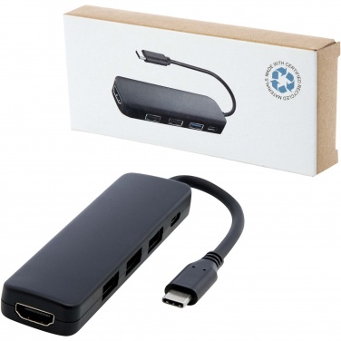 Logo trade liikelahja kuva: Loop RCS -kierrätetystä muovista valmistettu multimediasovitin USB 2.0–3.0 HDMI -liitännällä