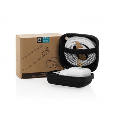 Logotrade liikelahjat mainoslahjat tuotekuva: Boost RCS kierrätetty PET 20W USB-C 2 kpl lataussetti