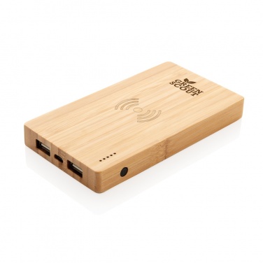 Logo trade mainoslahja ja liikelahja tuotekuva: Bamboo 4000 mAh:n langaton 5W varavirtalähde