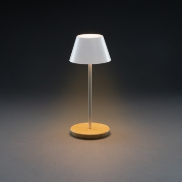 Logotrade liikelahja mainoslahja kuva: Pure Glow USB-ladattava pöytälamppu RCS muovista