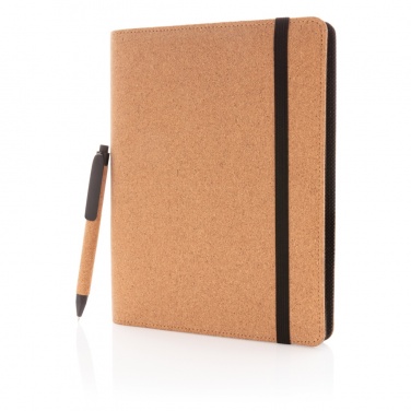 Logo trade liikelahja kuva: Deluxe korkki portfolio A5 kynällä