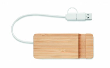 Logo trade liikelahjat tuotekuva: 4 portin USB-keskitin bambua