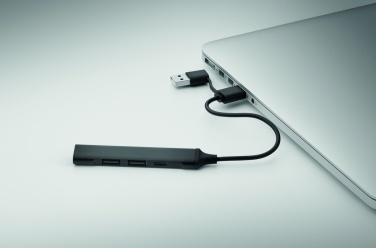 Logo trade liikelahjat mainoslahjat kuva: USB 4 portin keskitin 19 cm