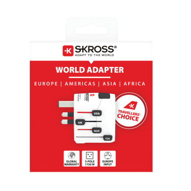 Logo trade mainostuotet tuotekuva: SKROSS Pro 3-napainen matka adapteri