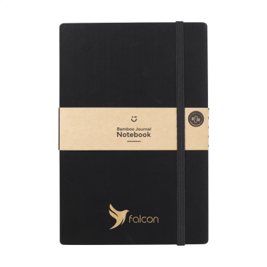 Logotrade mainostuote tuotekuva: Bamboo Journal Naked Spine Paper Notebook Musta A5