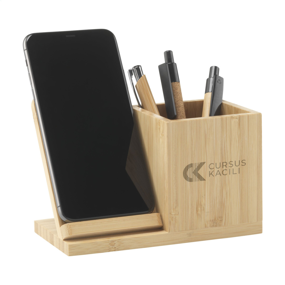 Logo trade mainostuotet tuotekuva: Bamboo Boss 15W laturi/kynäpidike