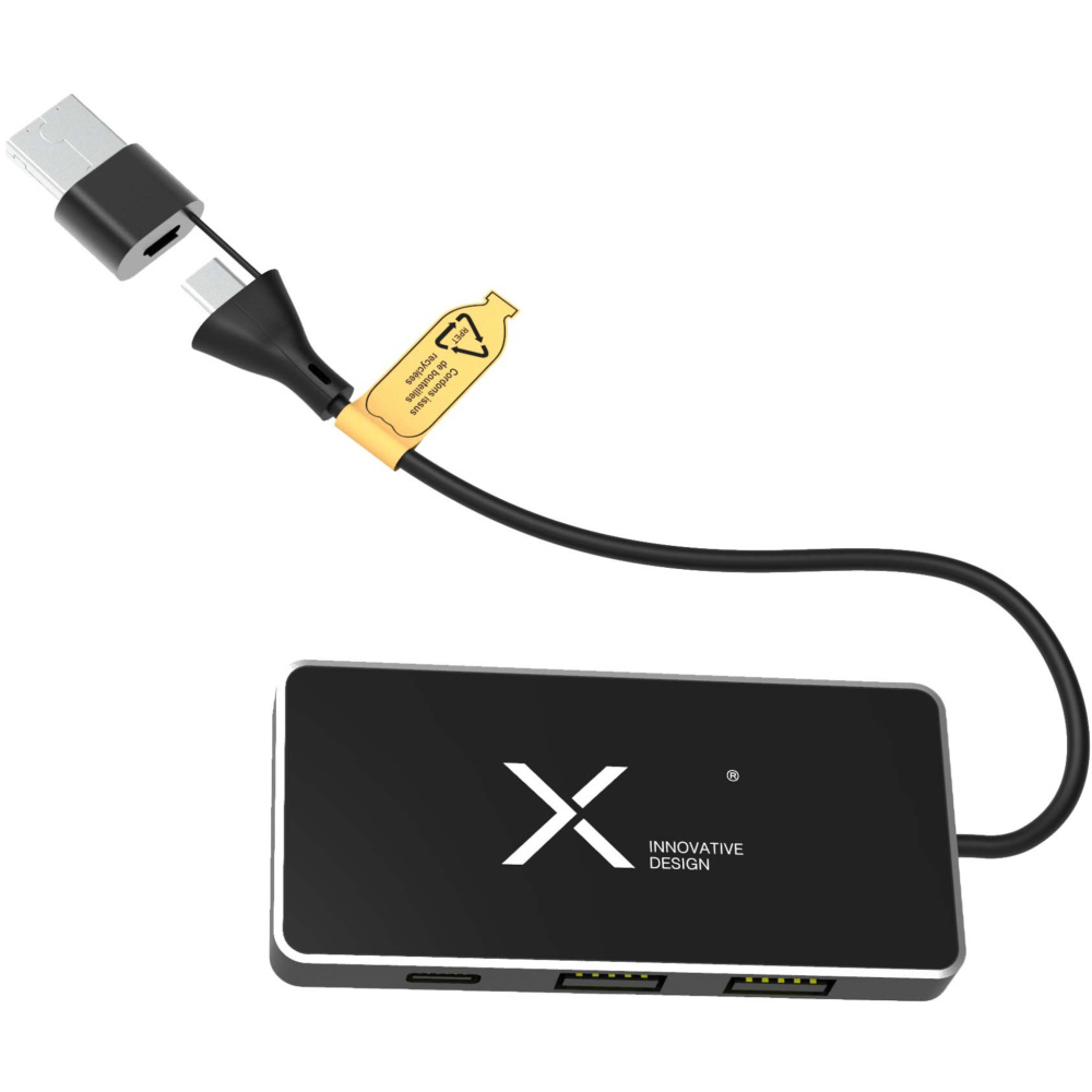 Logo trade liikelahjat tuotekuva: SCX.design H20 8-in-1-USB-hubi kahdella tulolla ja 6 portilla