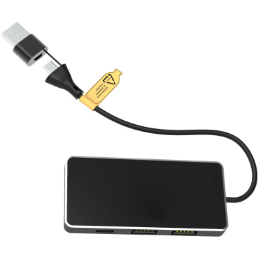 Logotrade mainoslahja tuotekuva: SCX.design H20 8-in-1-USB-hubi kahdella tulolla ja 6 portilla
