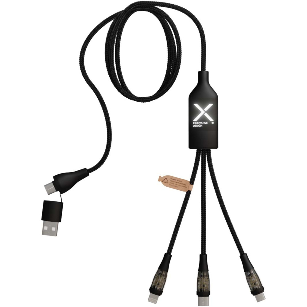 Logo trade liikelahjat mainoslahjat kuva: SCX.design C50 100 W:n / 5 A:n pikalataava 5-in-1-kaapeli digitaalisella näytöllä