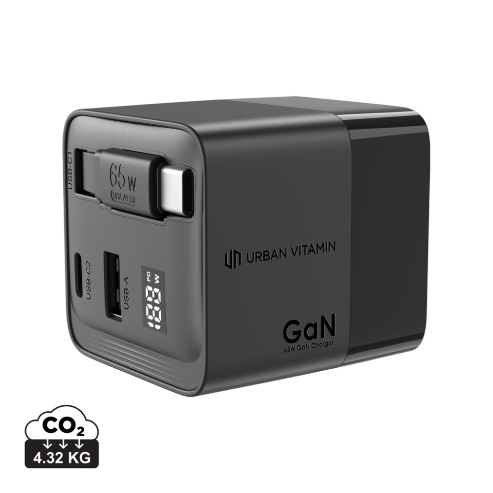 Logo trade mainostuote kuva: Urban Vitamin Mendocino – 65 W GaN-laturi