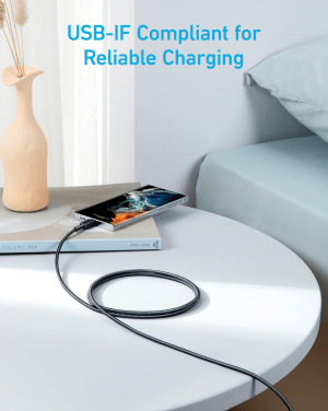 Logo trade liikelahjat mainoslahjat kuva: Anker USB-C–USB-C-kaapeli, 1,8 metriä, 60 W