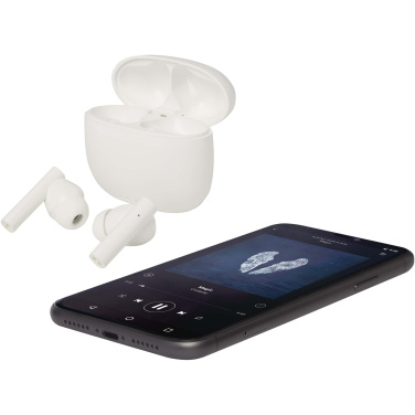 Logotrade liikelahjat mainoslahjat tuotekuva: Alterf kierrätysmuovista valmistetut langattomat True Wireless Bluetooth® -kuulokkeet silikonisilla korvasovittimilla