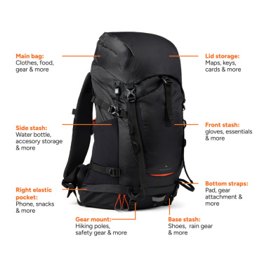 Logo trade liikelahjat tuotekuva: Nordic Drift Trail RCS-reppu 33 L