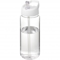 H2O Active® Octave Tritan™ 600 ml sportinis buteliukas su snapelio dangteliu, Skaidrus skaidrus / baltas