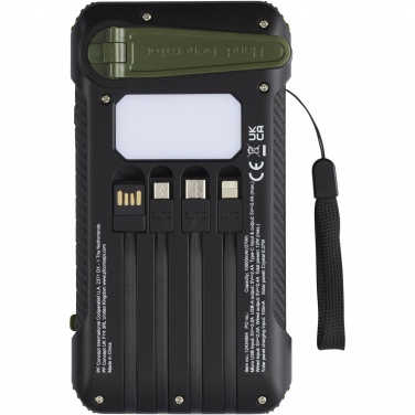 Logotrade biznesa dāvanas foto: Soldy 10 000 mAh RCS pārstrādāta plastmasas saules dinamo jaudas banka 