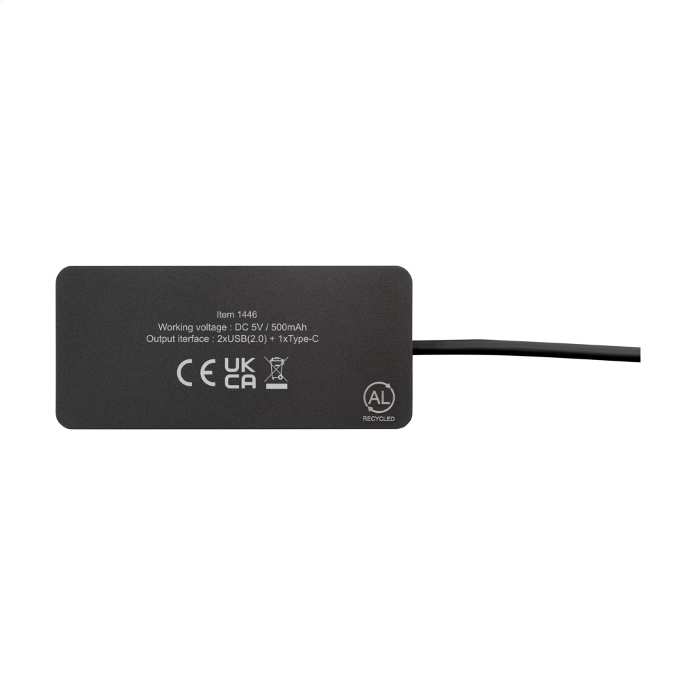 Logotrade korporatīvās dāvanas foto: Tecco GRS pārstrādāta alumīnija USB centrmezgls